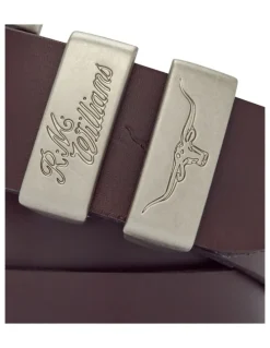 R.M.Williams Solid Hide Belt 3 Piece in Chestnut