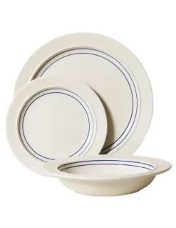 Robert Gordon Blue Horizon Dinner Set 12 Piece in Ivory White/Navy