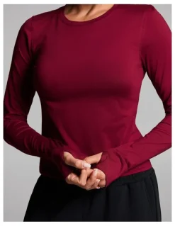 Rockwear Activate Brushed Long Sleeve Top in Ruby