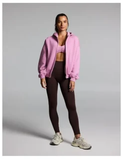Rockwear Cosy Fleece Zip Through Hoodie Dusty Pink
