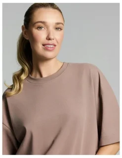 Rockwear Luxe Brushed Oversize Tee Coffee