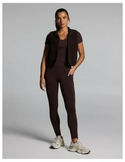 Rockwear No Front Seam Thermal Full Length Pocket Tights Cocoa