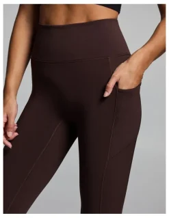 Rockwear No Front Seam Thermal Full Length Pocket Tights Cocoa
