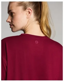 Rockwear Relaxed Side Split Tee in Ruby