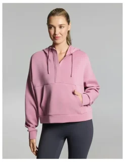 Rockwear Travel Half Zip Hoodie Dusty Pink