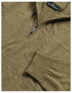 Rodd & Gunn Fortrose 1/4 Zip Knit in Olive