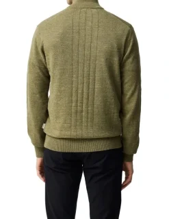 Rodd & Gunn Fortrose 1/4 Zip Knit in Olive