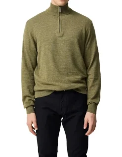 Rodd & Gunn Fortrose 1/4 Zip Knit in Olive