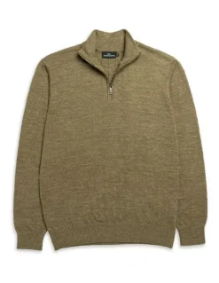 Rodd & Gunn Fortrose 1/4 Zip Knit in Olive