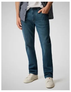 Rodd & Gunn Kurow Relaxed Fit Italian Denim Short Leg in Mid Blue