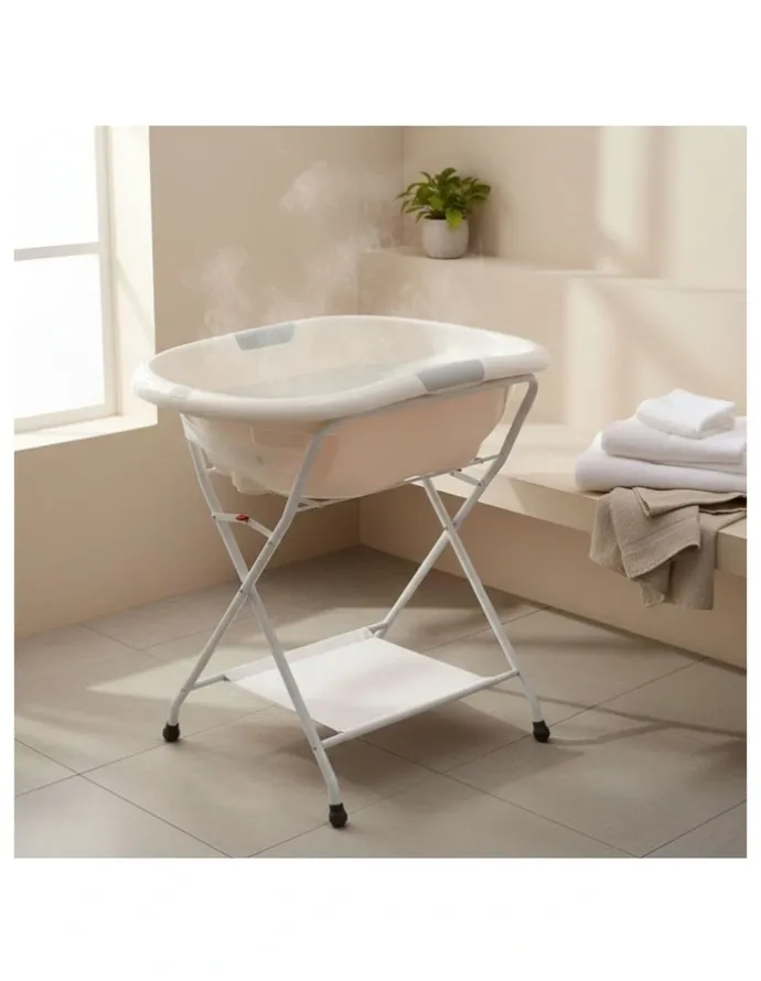 Roger Armstrong Roger Armstrong Oasis Bath Stand Folding Fabric Shelf Rubber Feet Legs