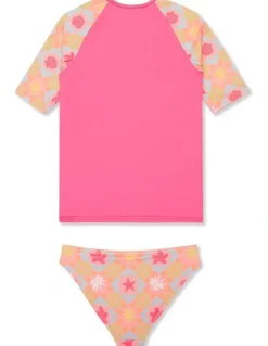 Roxy Check TW Lycra Set Rash Vest Pink