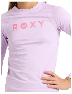 ROXY Essentials Long Sleeve Lycra Rash Vest in Crocus Petal