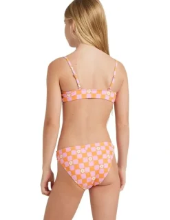 Roxy Flower Check Tri Set in Orange