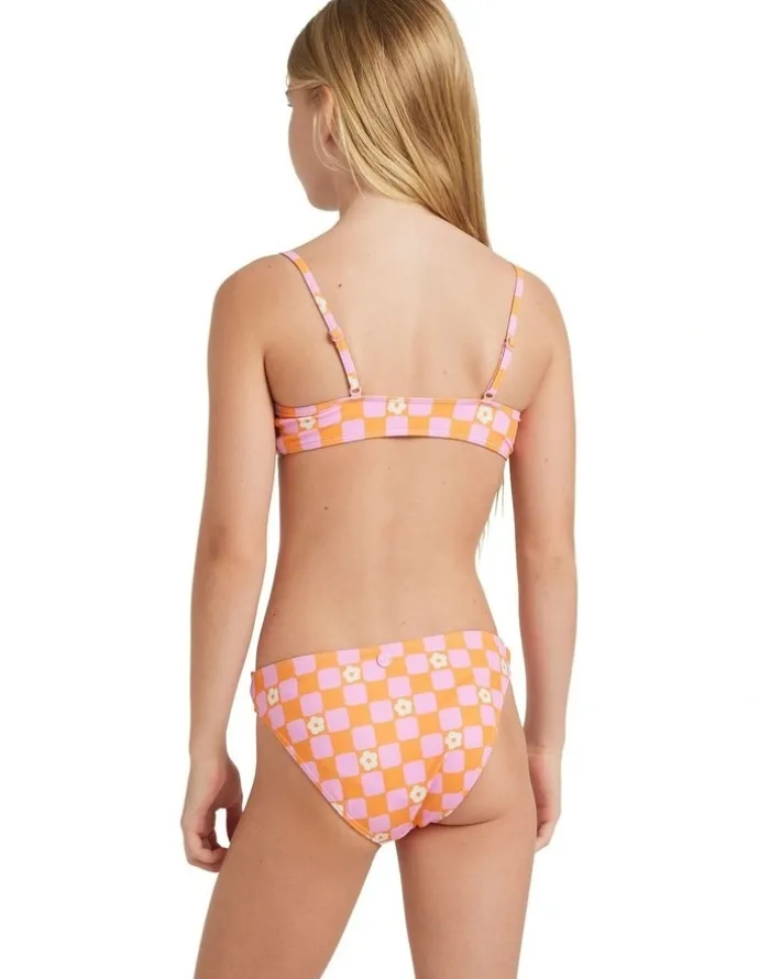 Roxy Flower Check Tri Set in Orange