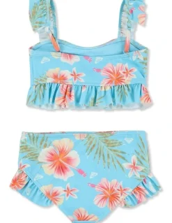 Roxy Girls 2-7 Hawayiha Crop Top Two Piece in Blue