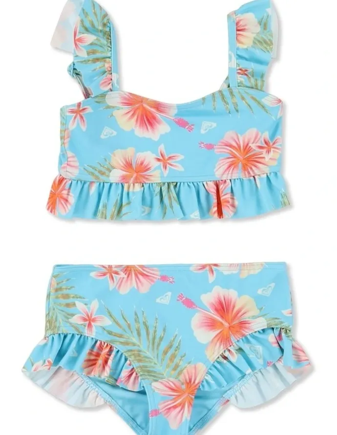 Roxy Girls 2-7 Hawayiha Crop Top Two Piece in Blue