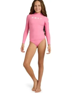 Roxy Girls 8-16 Heater Long Sleeve Rashguard in Pink