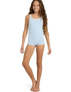 Roxy Girls 8-16 Kauai Boyleg One Piece Swimsuit in Blue