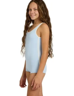 Roxy Girls 8-16 Kauai Boyleg One Piece Swimsuit in Blue