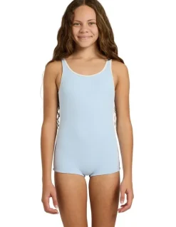 Roxy Girls 8-16 Kauai Boyleg One Piece Swimsuit in Blue