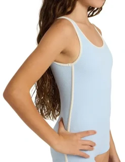 Roxy Girls 8-16 Kauai Boyleg One Piece Swimsuit in Blue
