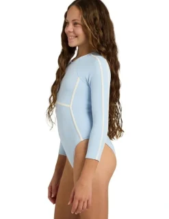 Roxy Girls 8-16 Kauai Long Sleeve One Piece Swimsuit in Blue