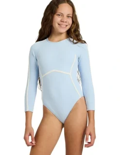 Roxy Girls 8-16 Kauai Long Sleeve One Piece Swimsuit in Blue