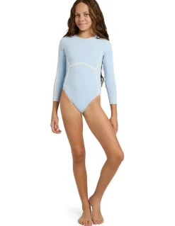 Roxy Girls 8-16 Kauai Long Sleeve One Piece Swimsuit in Blue