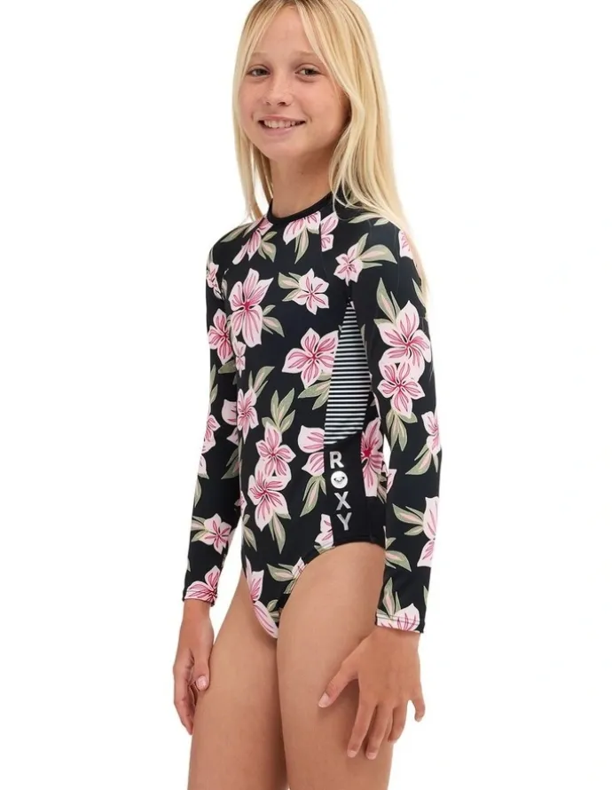Roxy Girls 8-16 Of The Pacific Long Sleeve One Piece Swimsuit in Assorted