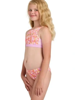 Roxy Girls 8-16 Petal Party Crop Top Two Piece in Purple