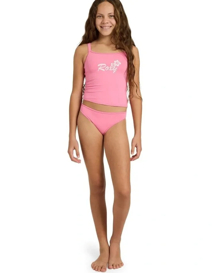 Roxy Girls 8-16 Summer Wave Tankini Two Piece in Pink
