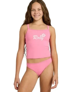 Roxy Girls 8-16 Summer Wave Tankini Two Piece in Pink