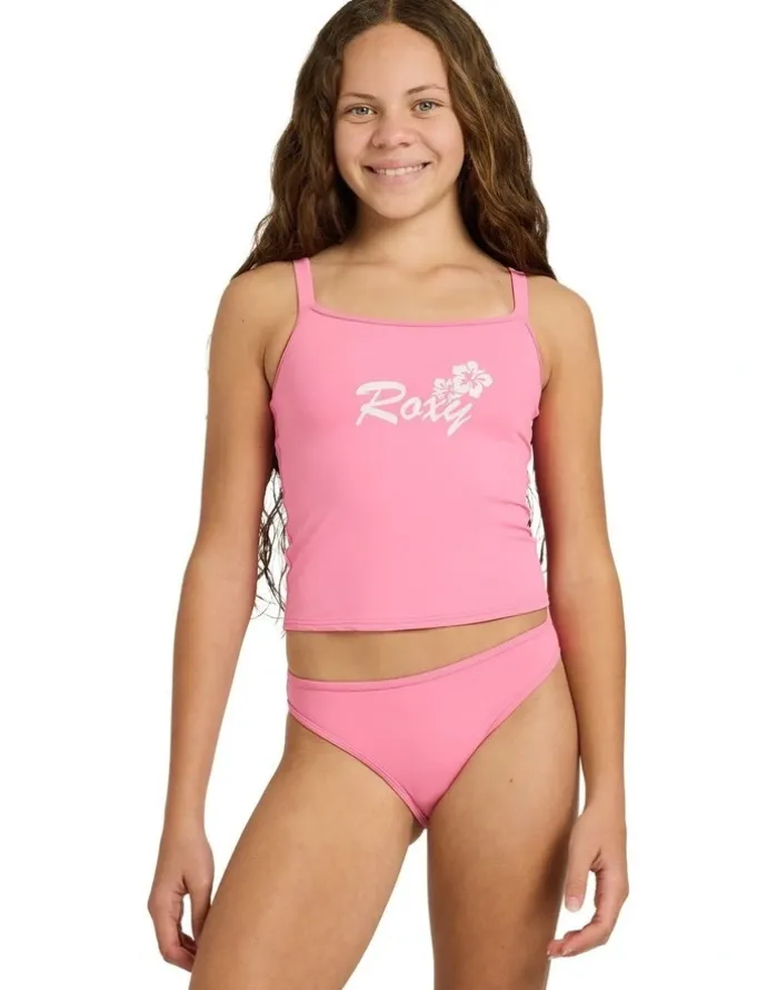 Roxy Girls 8-16 Summer Wave Tankini Two Piece in Pink