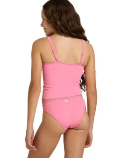 Roxy Girls 8-16 Summer Wave Tankini Two Piece in Pink