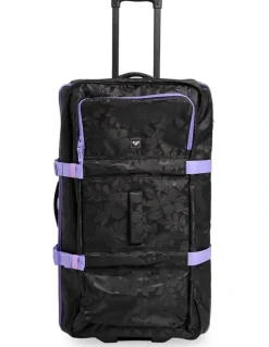 Roxy Long Haul Travel Bag Rolling Suitcase in Black