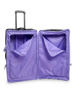 Roxy Long Haul Travel Bag Rolling Suitcase in Black