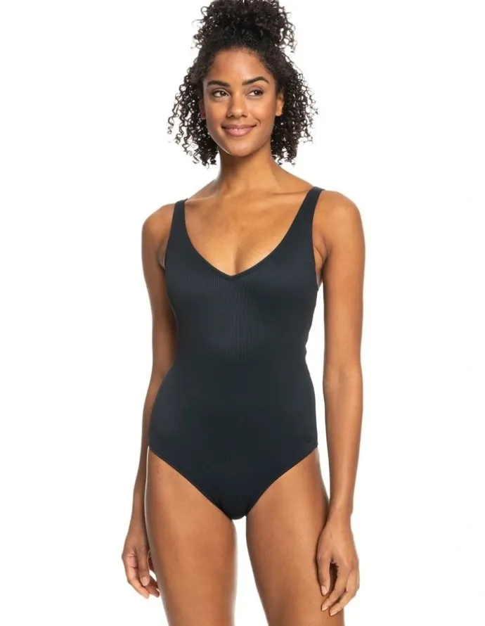 Roxy Rib Love One-Piece Swimsuit in Black