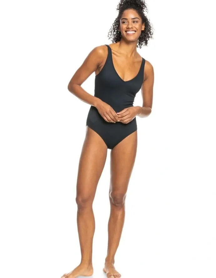 Roxy Rib Love One-Piece Swimsuit in Black
