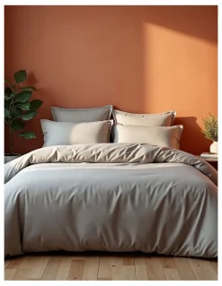 Royal Comfort Balmain 1000TC Bamboo Cotton Quilt Cover Set in Light Brown