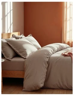 Royal Comfort Balmain 1000TC Bamboo Cotton Quilt Cover Set in Light Brown