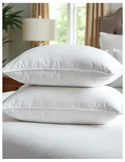 Royal Comfort 1000GSM Goose Feather and Down Pillows Twin Pack in White