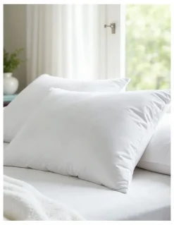 Royal Comfort 1000GSM Goose Feather and Down Pillows Twin Pack in White