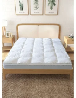 Royal Comfort Luxury Bamboo Fabric Mattress Pad Topper Cover in White