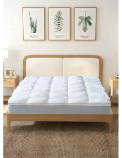 Royal Comfort Luxury Bamboo Fabric Mattress Pad Topper Cover in White
