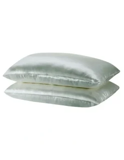 Royal Comfort Mulberry Silk Pillowcase Twin Pack with Gift Box (51x76cm) in Sage