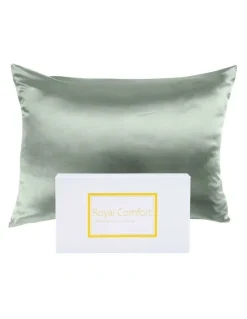 Royal Comfort Mulberry Silk Pillowcase Twin Pack with Gift Box (51x76cm) in Sage