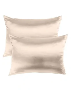 Royal Comfort Mulberry Silk Pillowcase Twin Pack with Gift Box in Champagne Pink