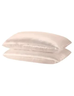 Royal Comfort Mulberry Silk Pillowcase Twin Pack with Gift Box in Champagne Pink