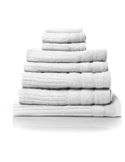 Royal Comfort Royal Comfort Eden 100% Cotton 600GSM Towel 8 Piece Pack in White